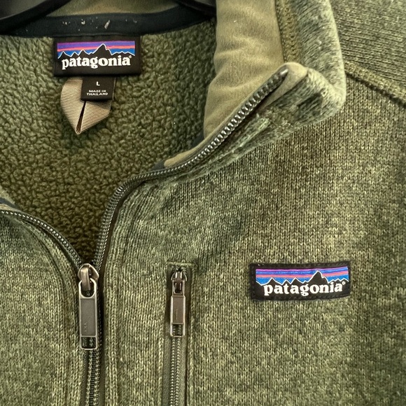 Patagonia Men's Olive Zip-Up Sweater - Picture 2 of 3